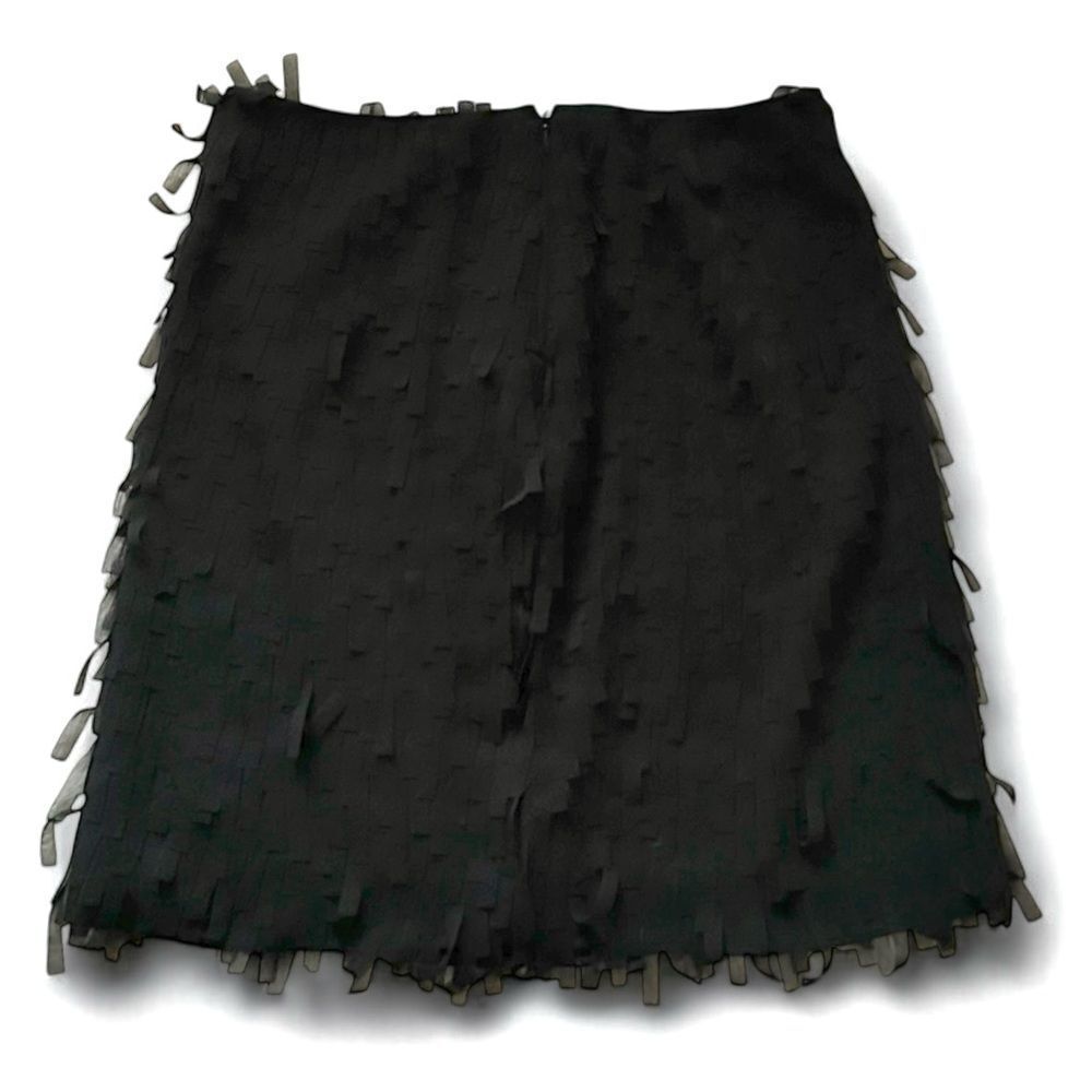 Ann Taylor black mini fringe skirt, size 2P
